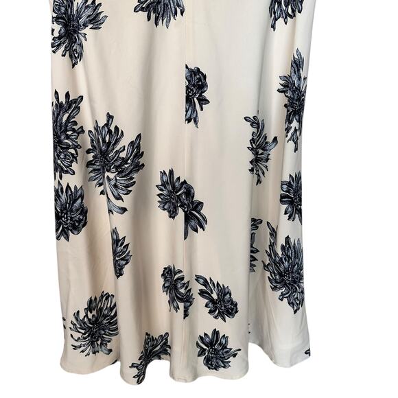 Nordstrom Collection Silk Floral A-line Ivory Sleeveless Cocktail Dress Size 8 - Picture 5 of 12